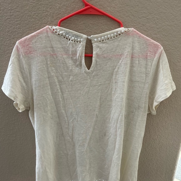 Alice + Olivia Candy Beaded cream crewneck tee🤍🤍 - Picture 5 of 9